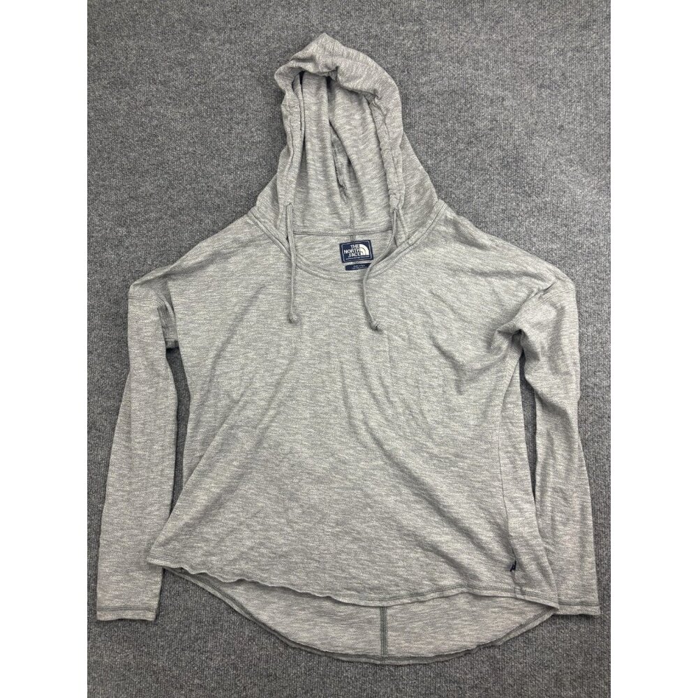 The North Face Hoodie Shirt Womens XL Gray Lightweight Jersey Raglan Pullover